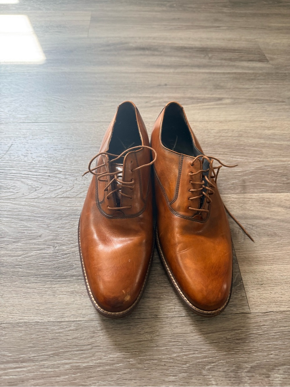 Cole Haan Men's Tan Leather Oxfords